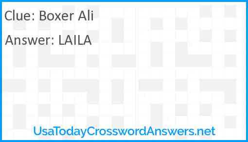 Boxer Ali Answer