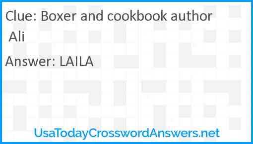 Boxer and cookbook author Ali Answer