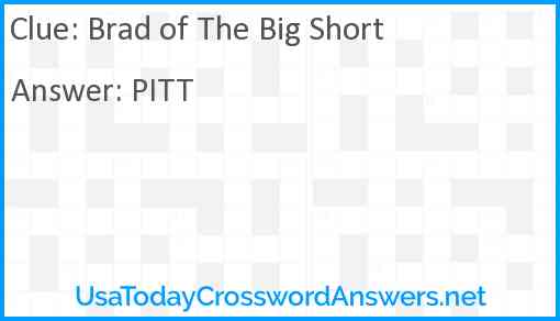 Brad of The Big Short Answer