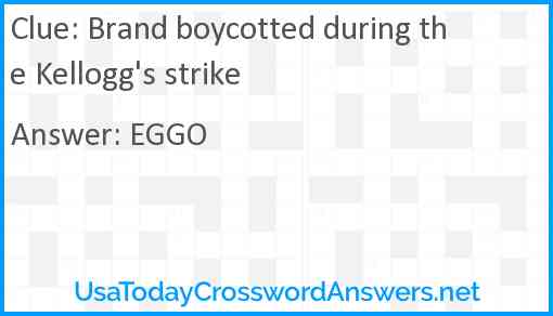 Brand boycotted during the Kellogg's strike Answer