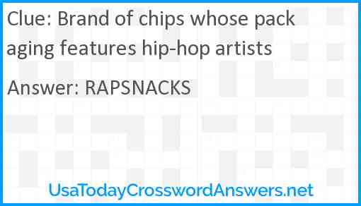 Brand of chips whose packaging features hip-hop artists Answer