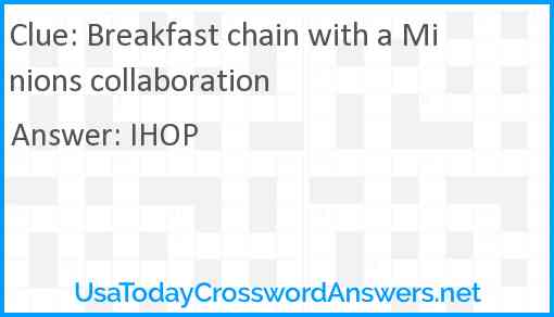 Breakfast chain with a Minions collaboration Answer