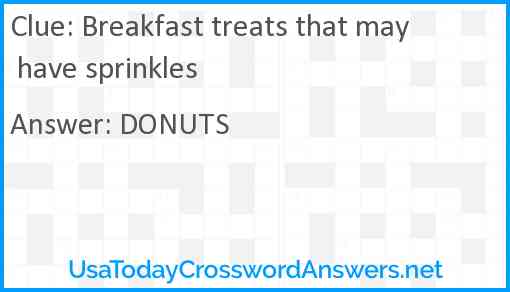 Breakfast treats that may have sprinkles Answer