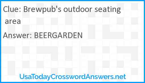 Brewpub's outdoor seating area Answer