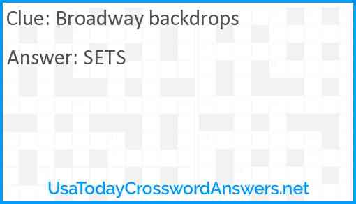 Broadway backdrops Answer