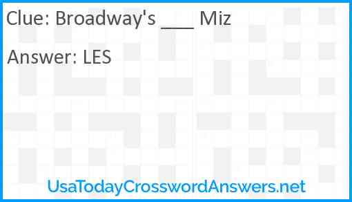 Broadway's ___ Miz Answer