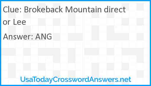 Brokeback Mountain director Lee Answer