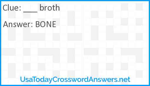___ broth Answer