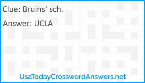 Bruins' sch. Answer