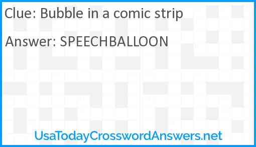 Bubble in a comic strip Answer