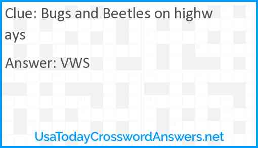Bugs and Beetles on highways Answer