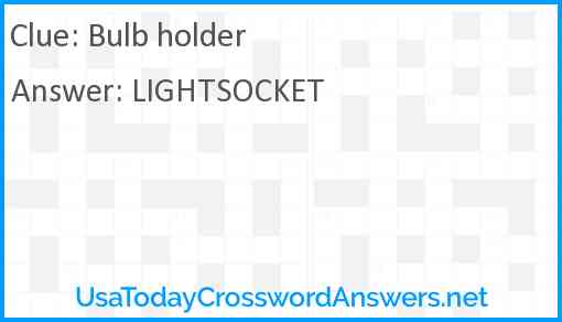 Bulb holder Answer