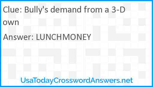 Bully's demand from a 3-Down Answer