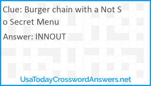 Burger chain with a Not So Secret Menu Answer