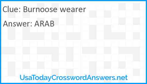 Burnoose wearer Answer