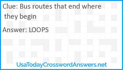 Bus routes that end where they begin Answer