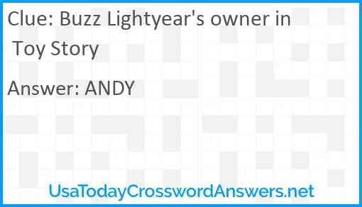 Buzz Lightyear's owner in Toy Story Answer