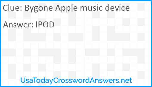 Bygone Apple music device Answer