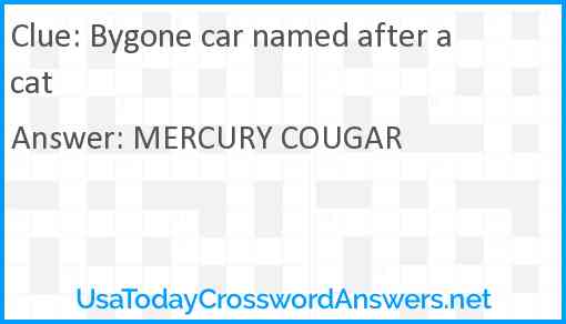 Bygone car named after a cat Answer