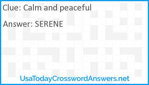 Calm and peaceful Answer