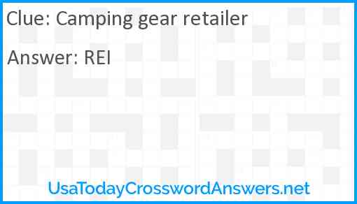 Camping gear retailer Answer