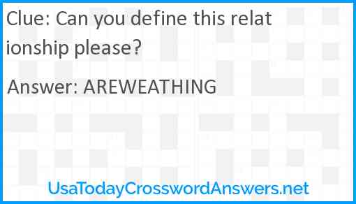 Can you define this relationship please? Answer