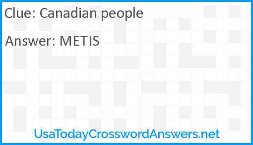 Canadian people Answer