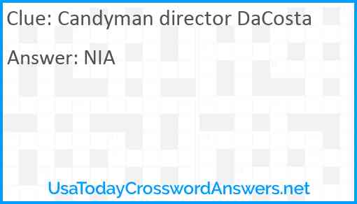 Candyman director DaCosta Answer