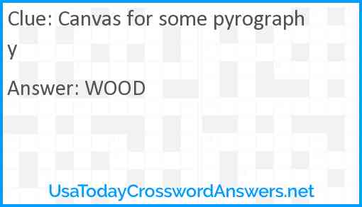 Canvas for some pyrography Answer