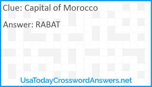 Capital of Morocco Answer