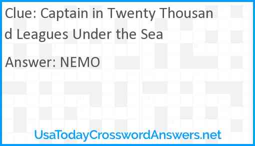 Captain in Twenty Thousand Leagues Under the Sea Answer