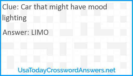 Car that might have mood lighting Answer