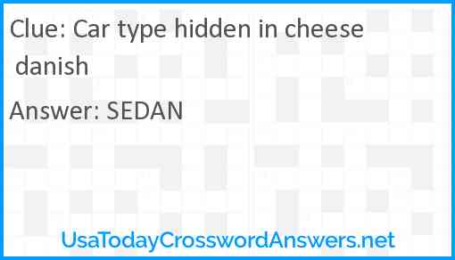 Car type hidden in cheese danish Answer