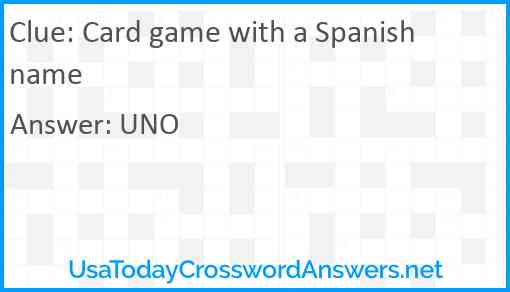 Card game with a Spanish name Answer