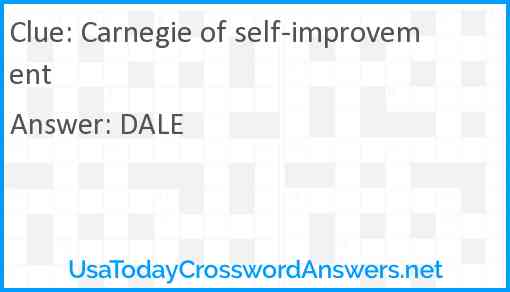 Carnegie of self-improvement Answer