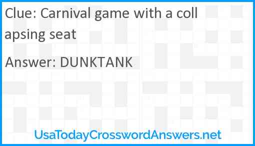 Carnival game with a collapsing seat Answer