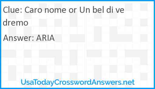 Caro nome or Un bel di vedremo Answer