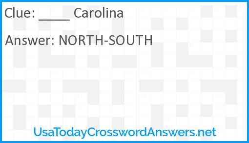____ Carolina Answer