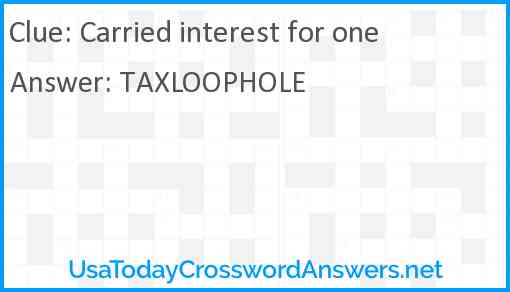 Carried interest for one Answer