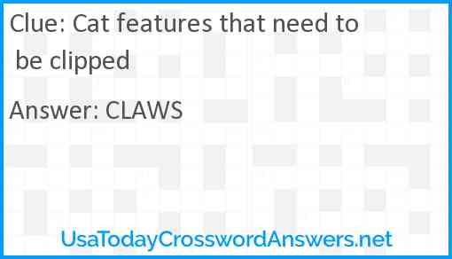 Cat features that need to be clipped Answer