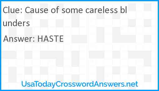 Cause of some careless blunders Answer