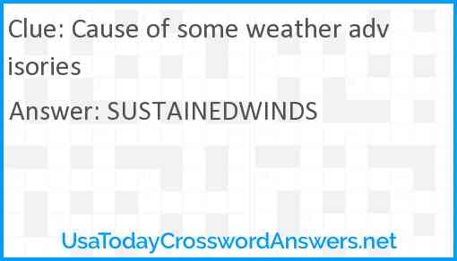 Cause of some weather advisories Answer