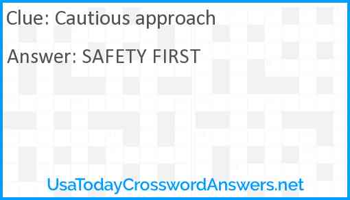 Cautious approach Answer