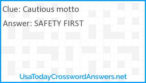 Cautious motto Answer