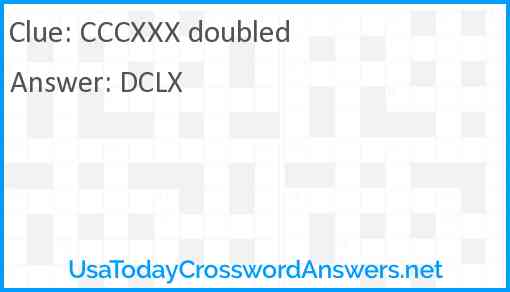 CCCXXX doubled Answer