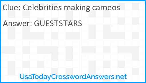 Celebrities making cameos Answer