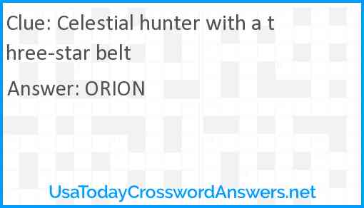 Celestial hunter with a three-star belt Answer