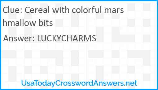 Cereal with colorful marshmallow bits Answer