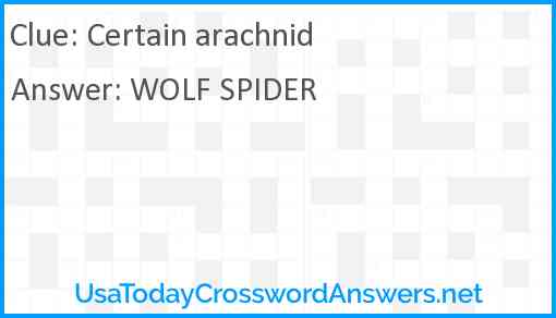 Certain arachnid Answer