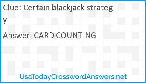 Certain blackjack strategy Answer